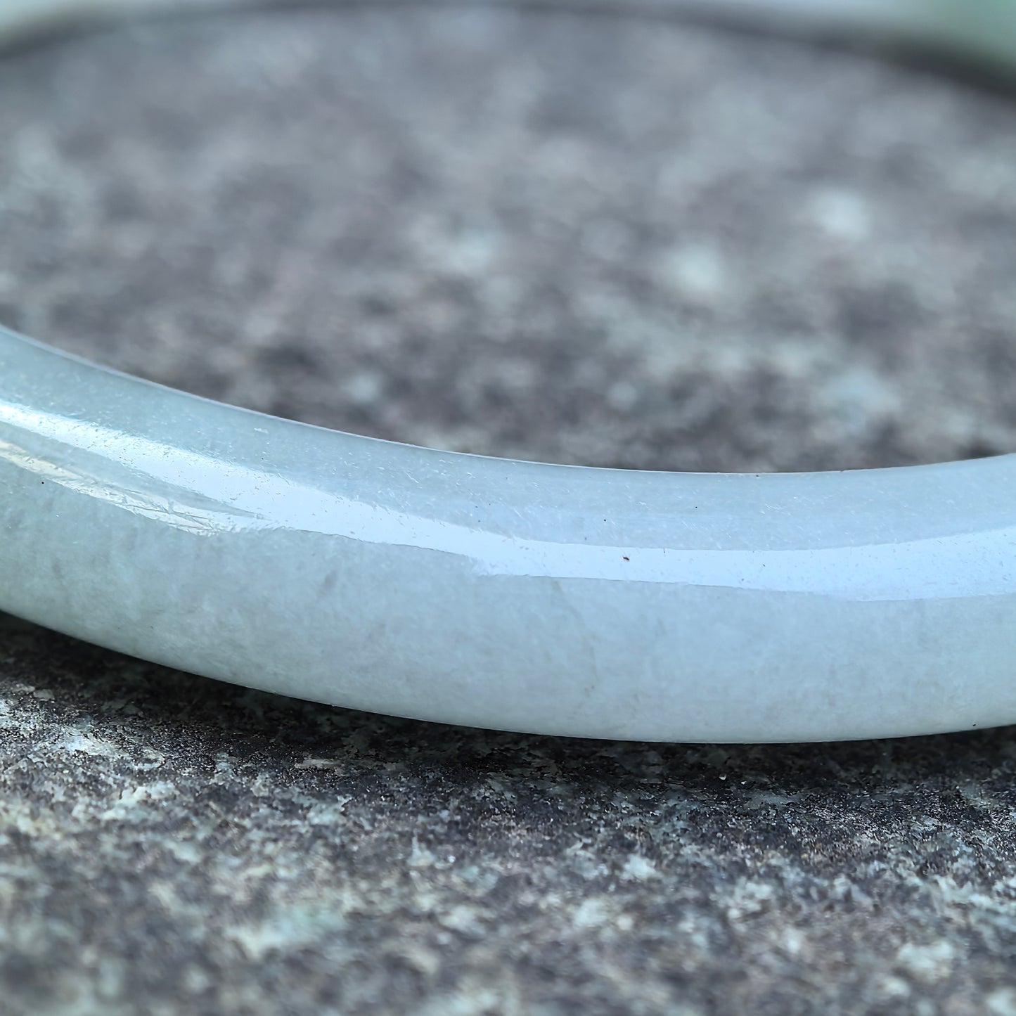 Natural Grade-A Glutinous-Icy Green Floating Flower Oval Jadeite Bangle ·Burmese Jade