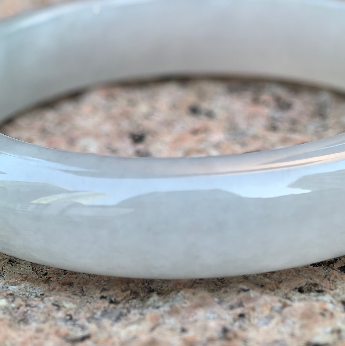 Natural Grade-A Jadeite Glutinous Icy White Classic D-shape Bangle · Burmese Jade